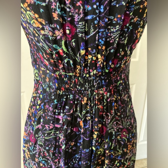Anthropologie Maeve Morgan Black Floral Leopard Print Button Dress Size 4 - Picture 8 of 10
